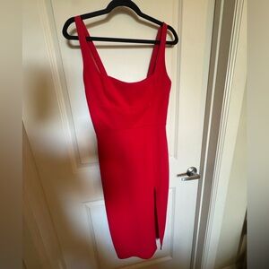 Midi red dress